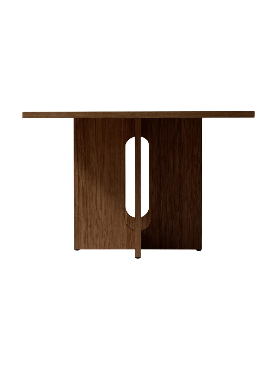 Mesa de comedor en madera oscura Androgyne, tamaños diferentes, Tablero de fibras de densidad media (MDF) con chapado de roble, Madera barnizada oscura, An 210 x F 100 cm