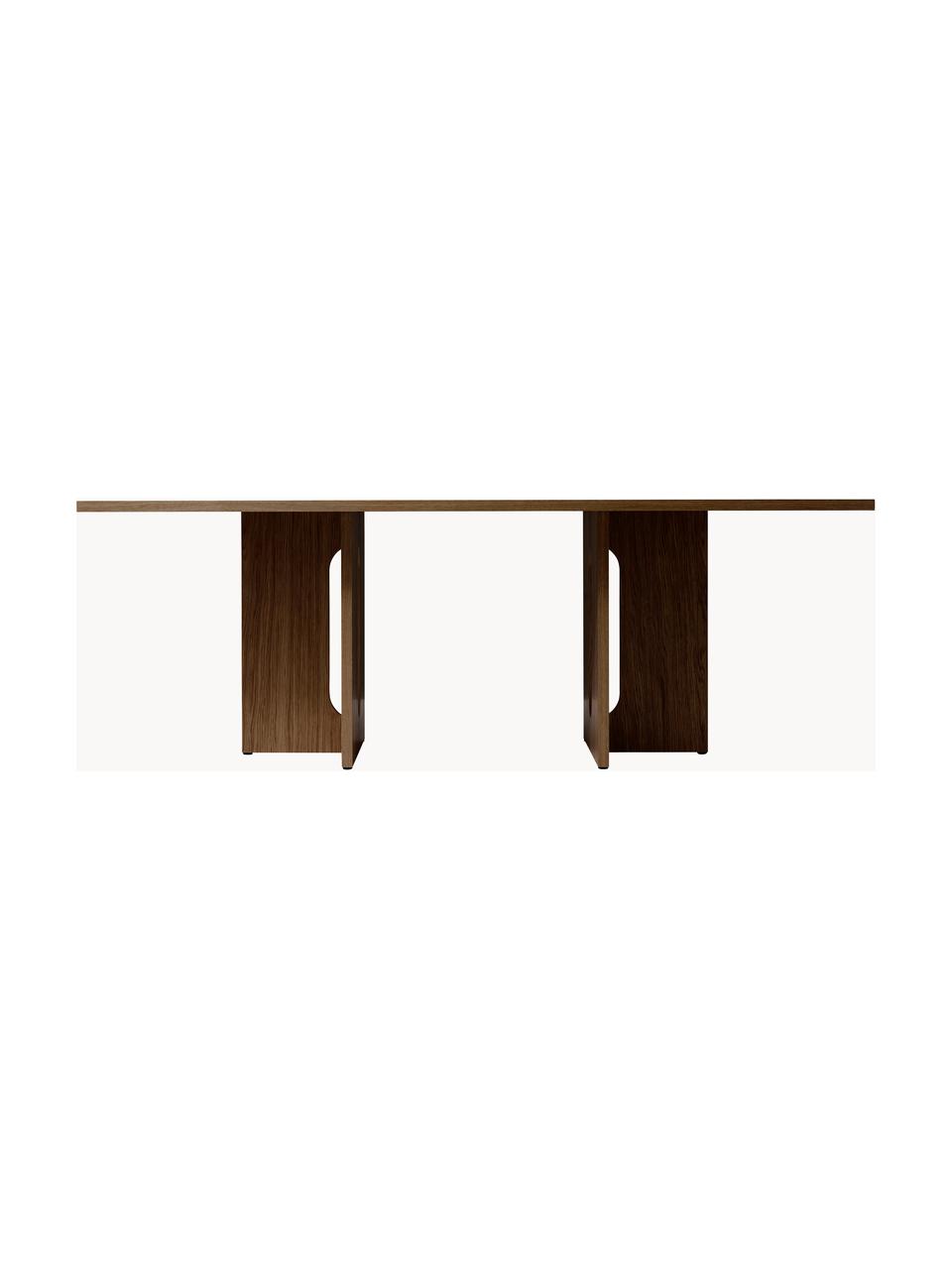 Tmavo morený jedálenský stôl Androgyne, rôzne veľkosti, Drevovláknitá doska strednej hustoty (MDF) s dyhou z dubového dreva, Drevo, morený do tmava, Š 280 x H 110 cm