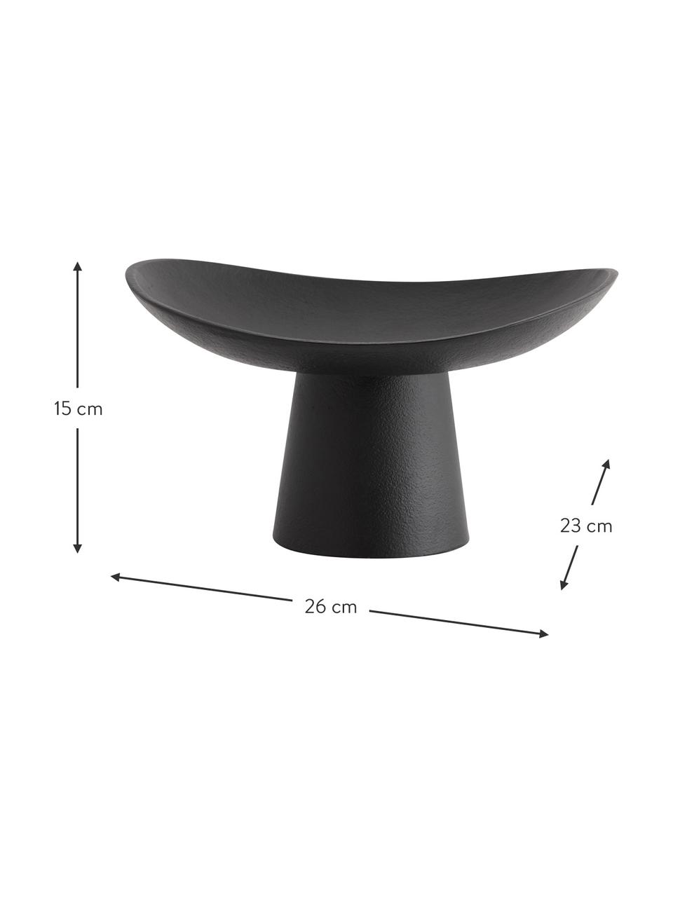 Oválná mísa na ovoce Kepel, Potažený hliník, Černá, D 26 cm, Š 23 cm