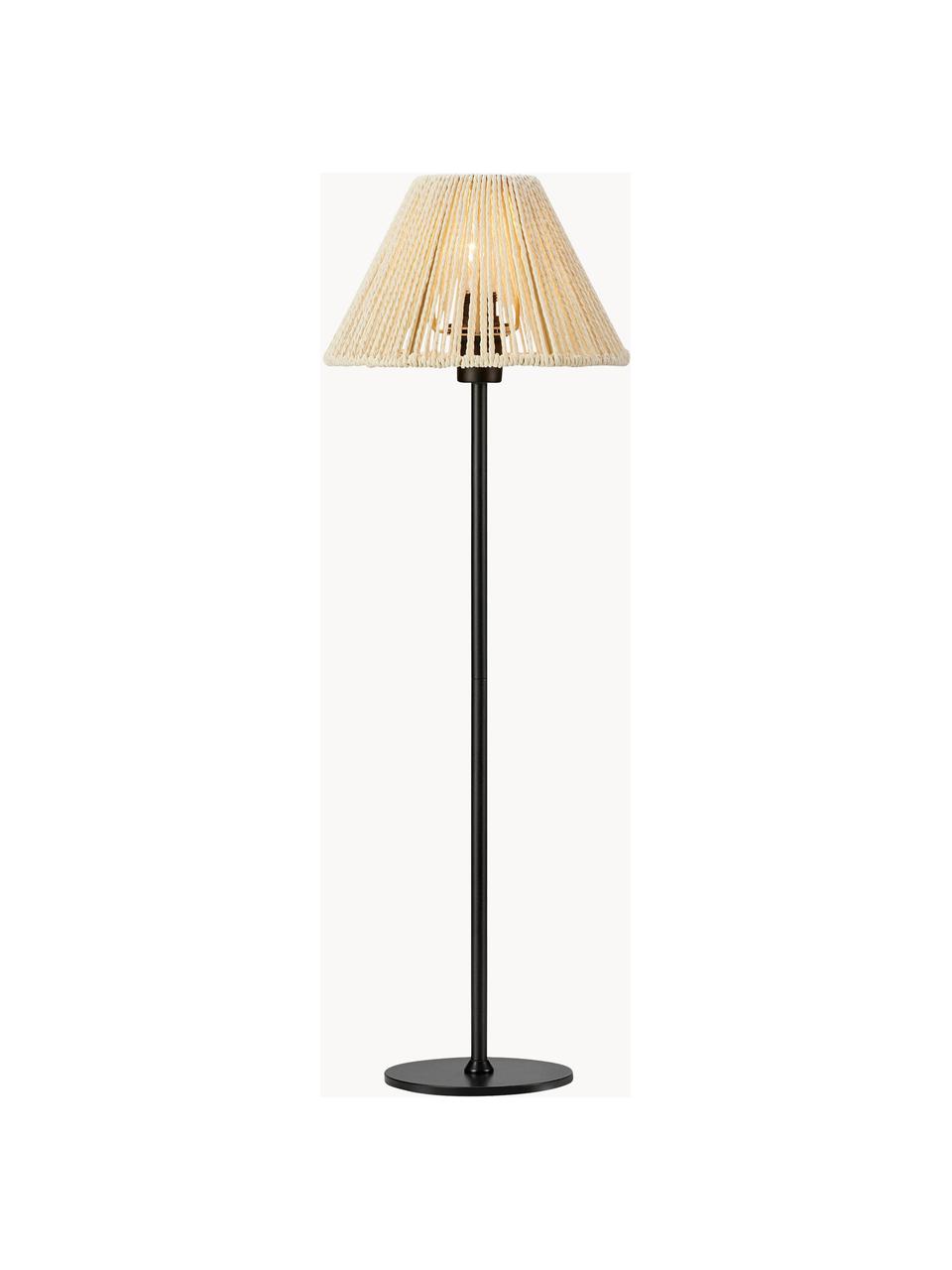 Große Tischlampe Corda mit Geflecht, Lampenschirm: Papier-Geflecht, Beige, Schwarz, Ø 20 x H 62 cm