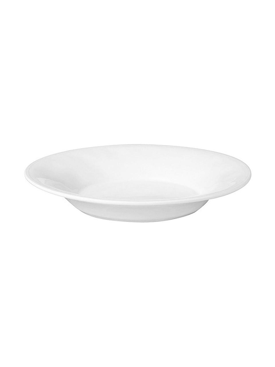 Assiette à pâtes Constance, 2 pièces, Grès cérame, Blanc, Ø 27 x haut. 4 cm