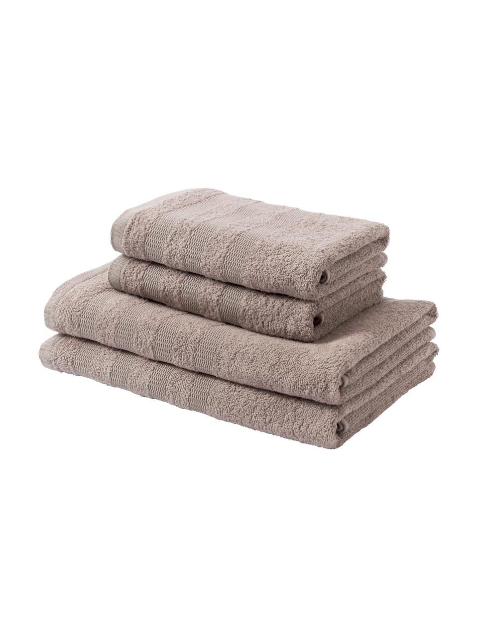 Lot de serviettes de bain en coton Camila, 4 élém., 100 % coton
Grammage léger, 400 g/m²

Le matériau est certifié STANDARD 100 OEKO-TEX®, 3883CIT, CITEVE, Taupe, Lot de différentes tailles