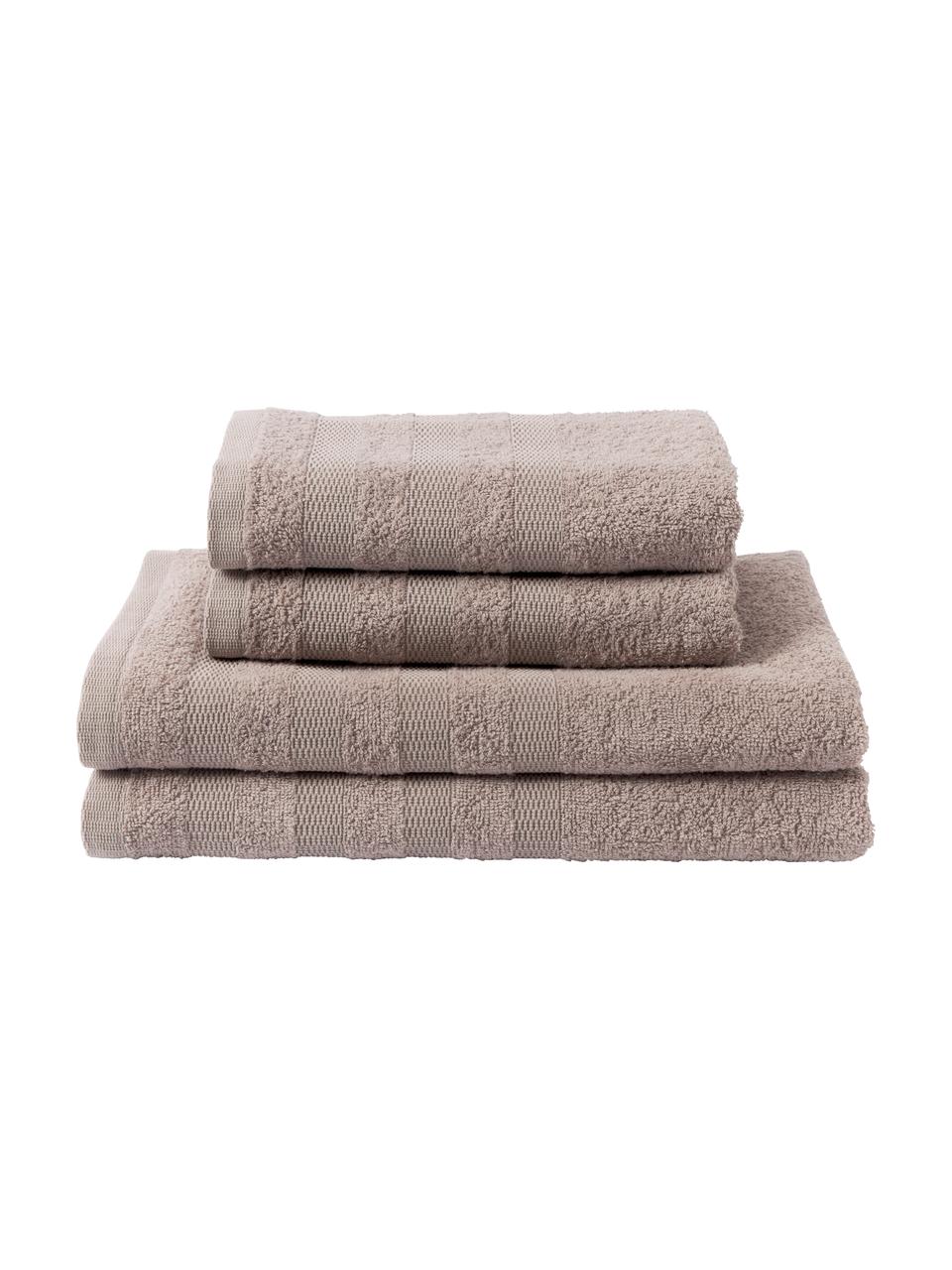 Súprava uterákov Camila, 4 diely, Sivobéžová, Súprava s rôznymi veľkosťami