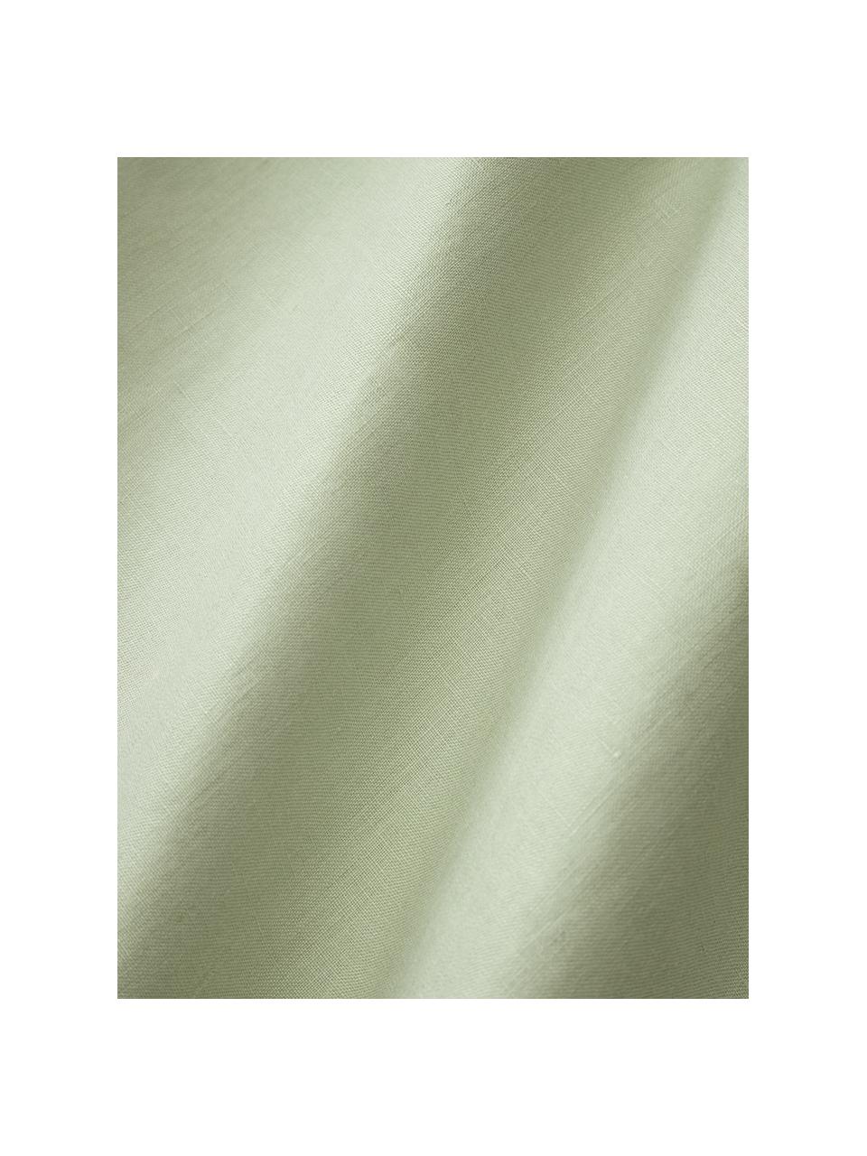 Drap-housse en lin délavé pour surmatelas Airy, 100 % pur lin
Densité 110 fils par pouce carré, qualité standard

Le lin est une fibre naturelle qui se caractérise par sa respirabilité, sa résistance et sa douceur. Le lin est un matériau rafraîchissant et absorbant qui absorbe et évacue rapidement l'humidité, ce qui le rend idéal pour les températures chaudes.

Le matériau est certifié STANDARD 100 OEKO-TEX®, 15.HIN.65948, HOHENSTEIN HTTI, Vert clair, larg. 90 x long. 200 cm, haut. 15 cm