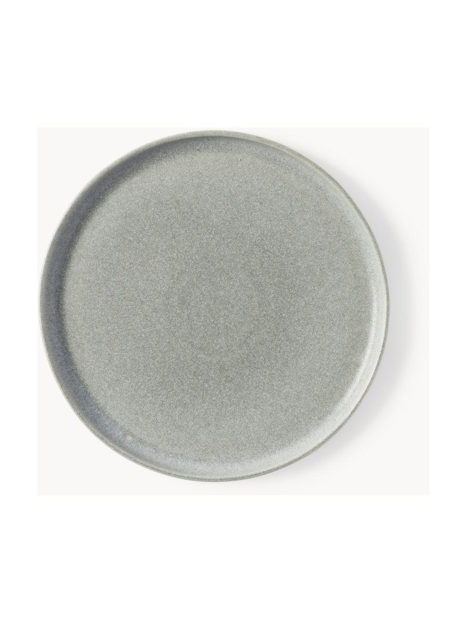 Vajilla artesanal Pam, 4 comensales (12 pzas.), Cerámica de gres, Gris claro brillante, 4 comensales (12 pzas.)