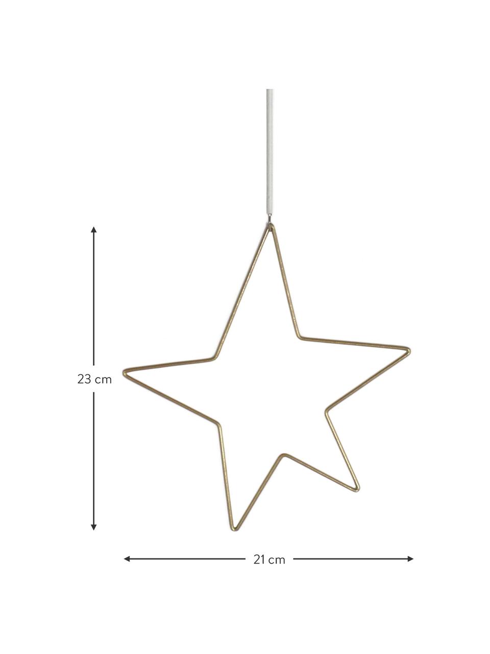 Ciondolo a stella dorato Kelia, alt. 23 cm, Ottonato, Larg. 21 x Alt. 23 cm