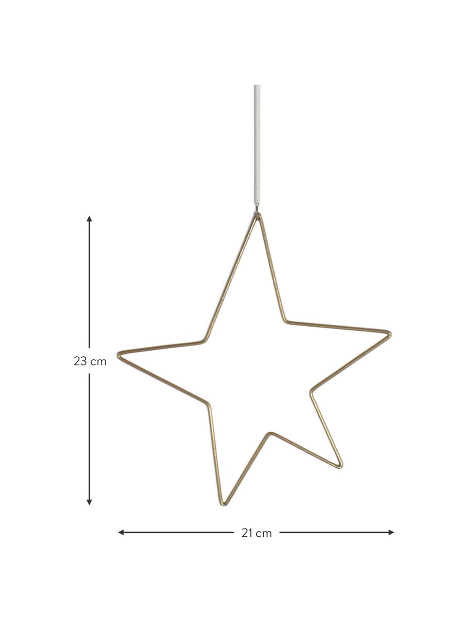 Ster hanger Kelia in goudkleur H 23 cm, Messingkleurig, B 21 x H 23 cm
