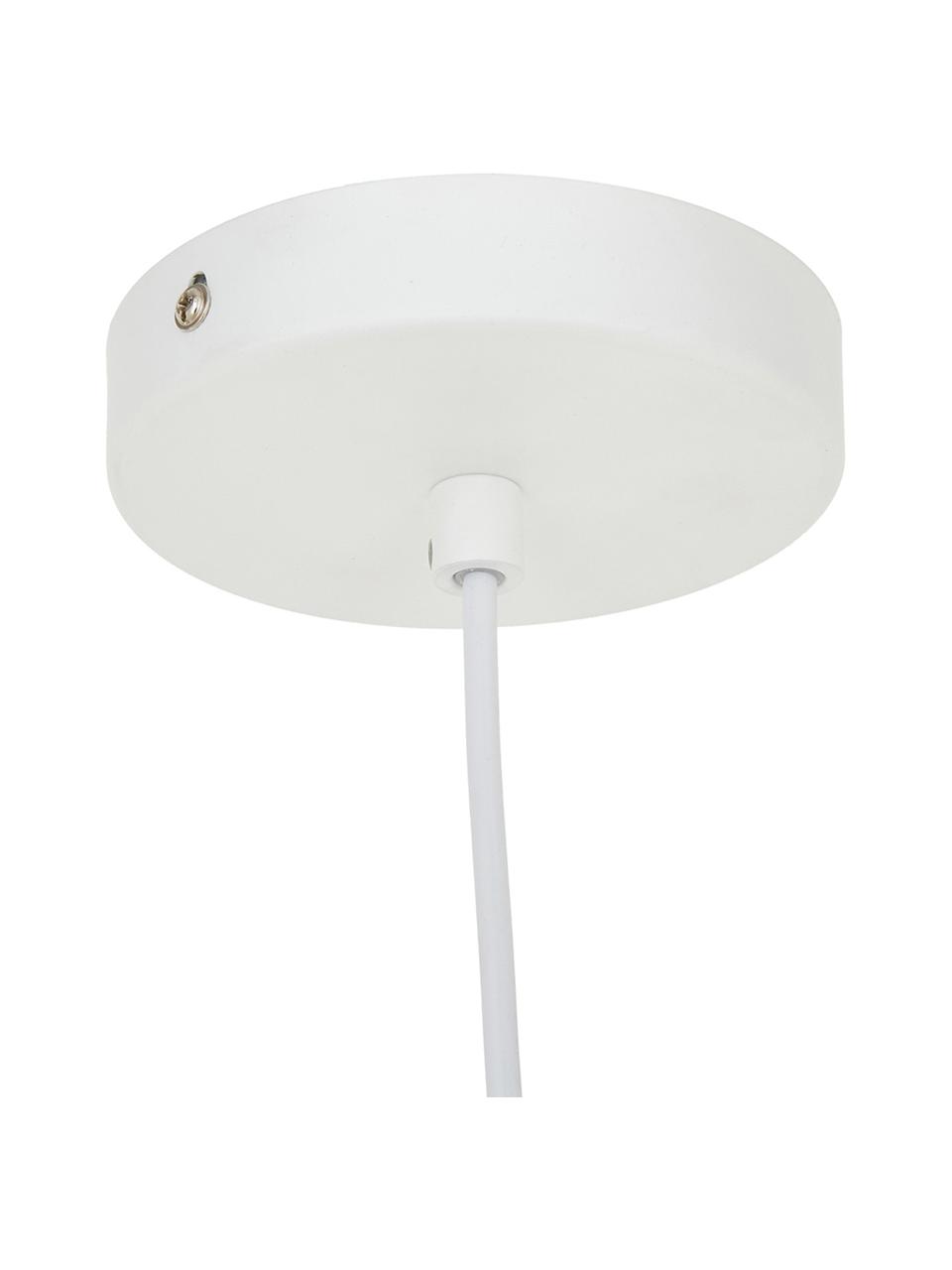 Lampa wisząca z drewna bambusowego Jess, Klosz: drewno bambusowe Osłona mocowania sufitowego i stelaż lampy: biały, matow, Ø 23 x W 43 cm