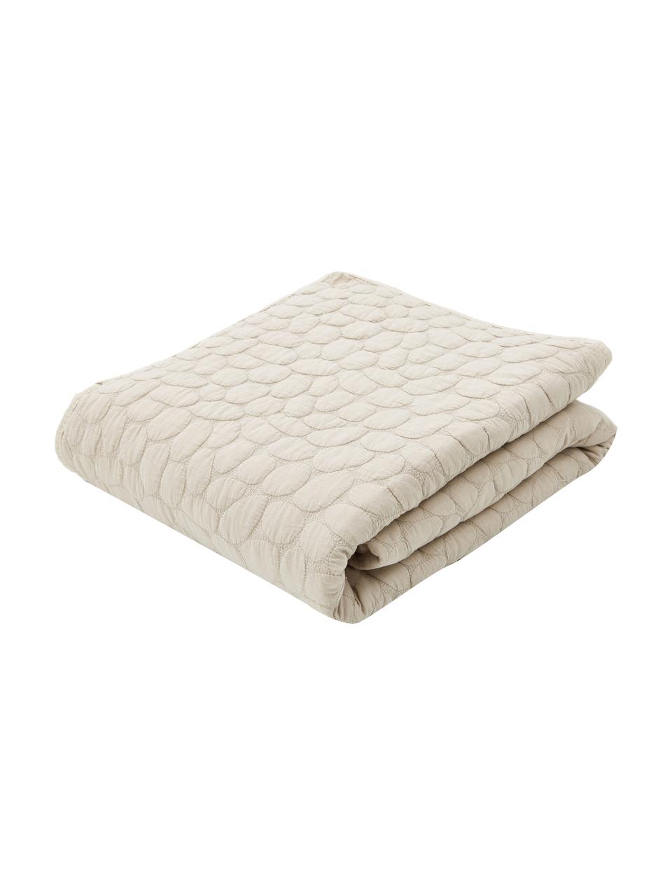 Gewatteerde bedsprei Mailey in beige, 100% polyester, Beige, B 150 x L 250 cm (voor bedden tot 100 x 200)