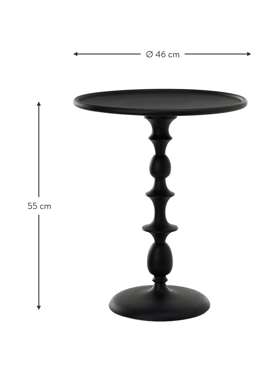 Kulatý kovový odkládací stolek Classic, Kov s práškovým nástřikem, Černá, Ø 46 cm, V 55 cm