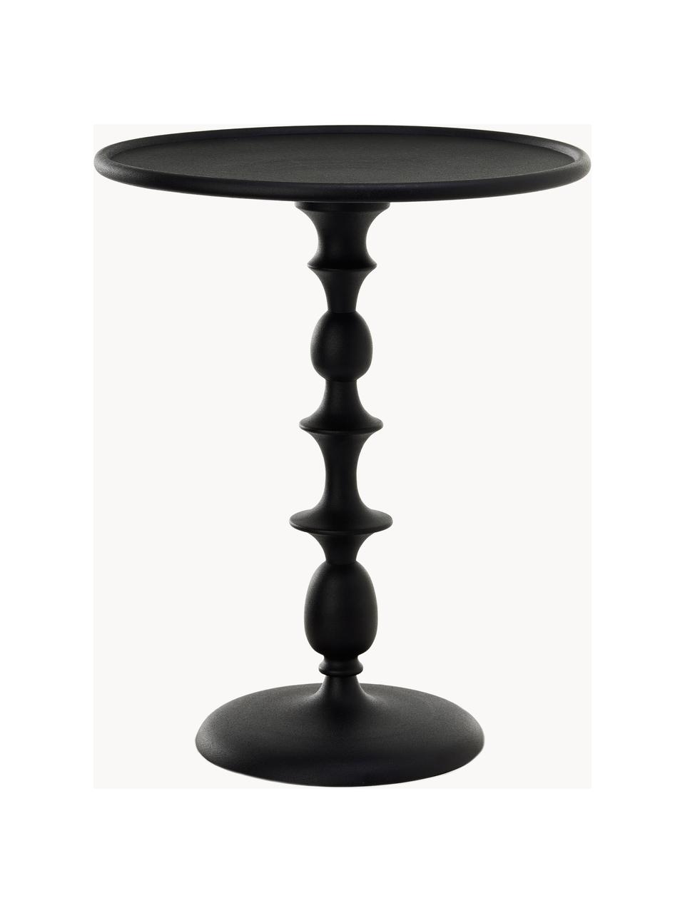 Kulatý kovový odkládací stolek Classic, Kov s práškovým nástřikem, Černá, Ø 46 cm, V 55 cm