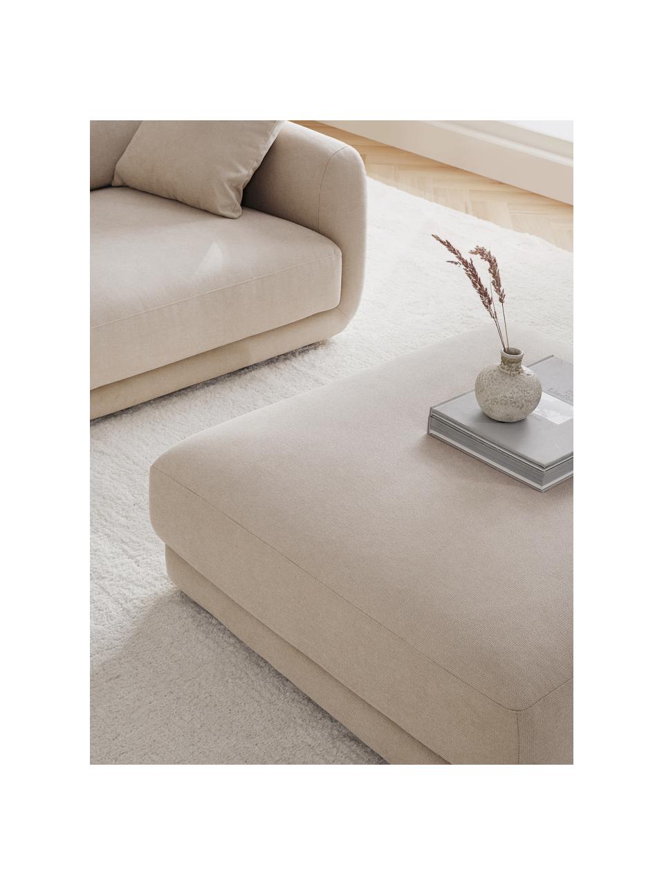 Tabouret de canapé Jasmin, Tissu beige, larg. 105 x haut. 43 cm