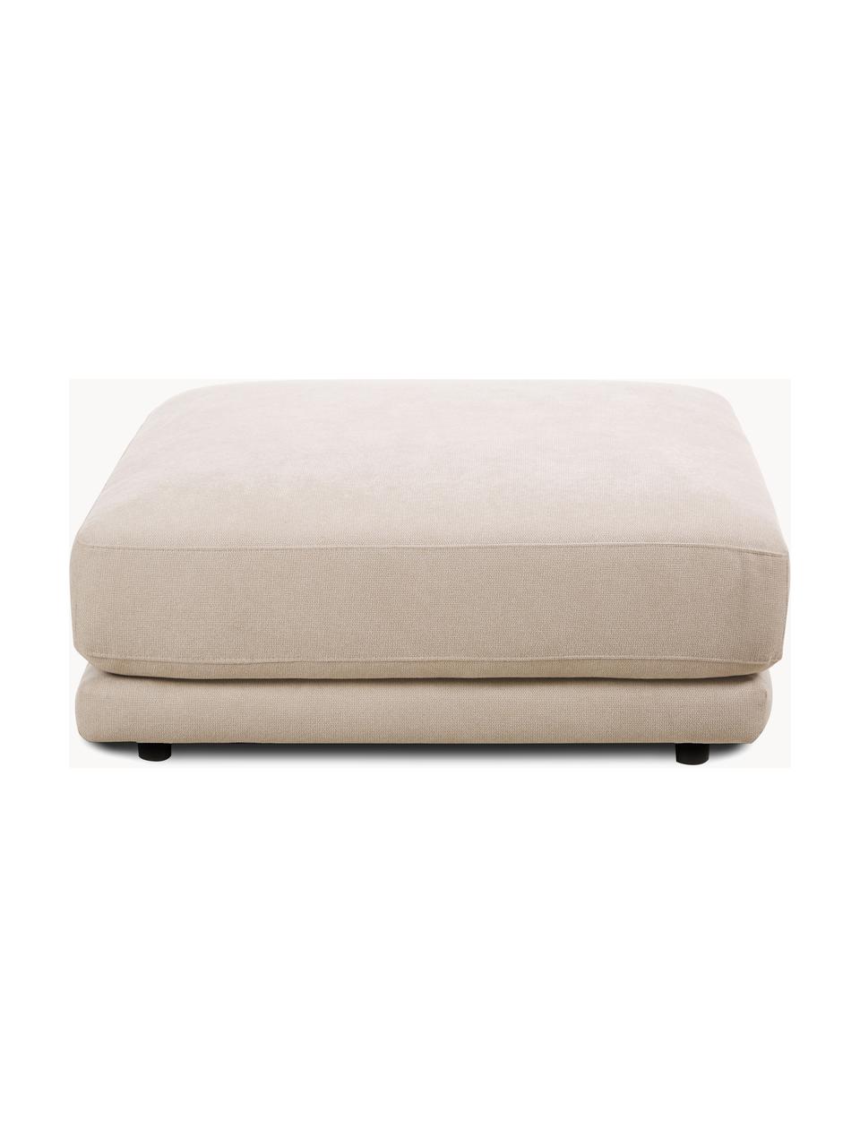Poggiapiedi da divano in tessuto beige Jasmin, Rivestimento: 85% poliestere, 15% nylon, Struttura: legno massiccio di abete , Piedini: plastica, Tessuto beige, Larg. 105 x Alt. 43 cm