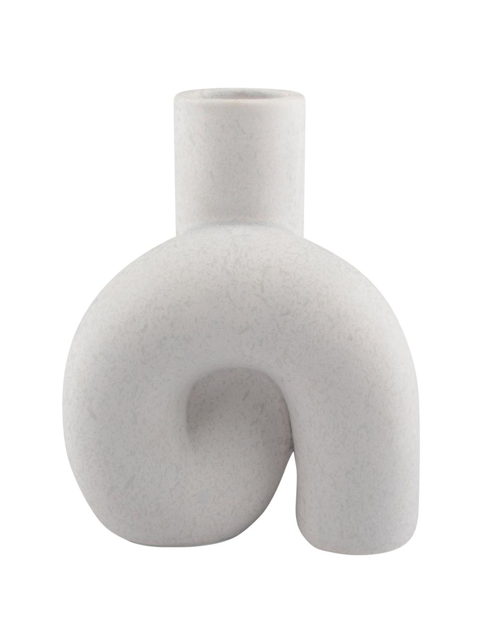 Vaso decorativo Tube, Ceramica, Bianco, Larg. 12 x Alt. 16 cm