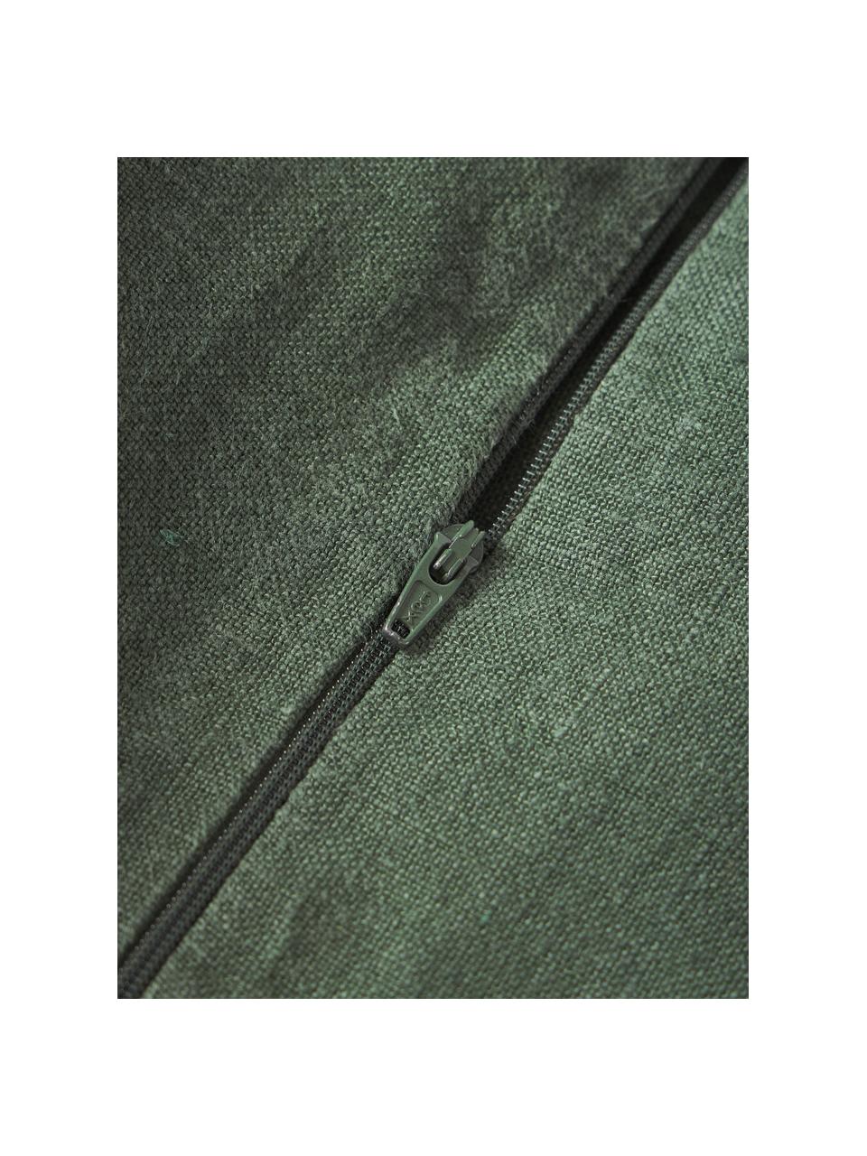 Federa arredo in lino con frange Luana, 100% lino

Il lino per sua natura tende ad avere una sensazione ruvida al tatto e un aspetto naturale sgualcito
L'alta resistenza allo strappo rende il lino resistente all'abrasione e all'usura, Verde scuro, Larg. 40 x Lung. 40 cm