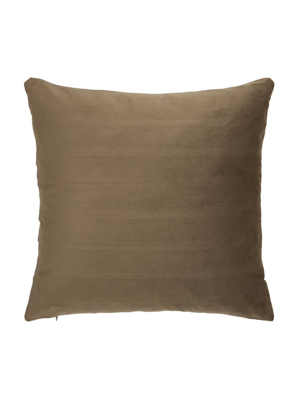 Poťah na vankúš zo zmesi zamatu a ľanu Maui, Béžová, biela, Š 45 x D 45 cm