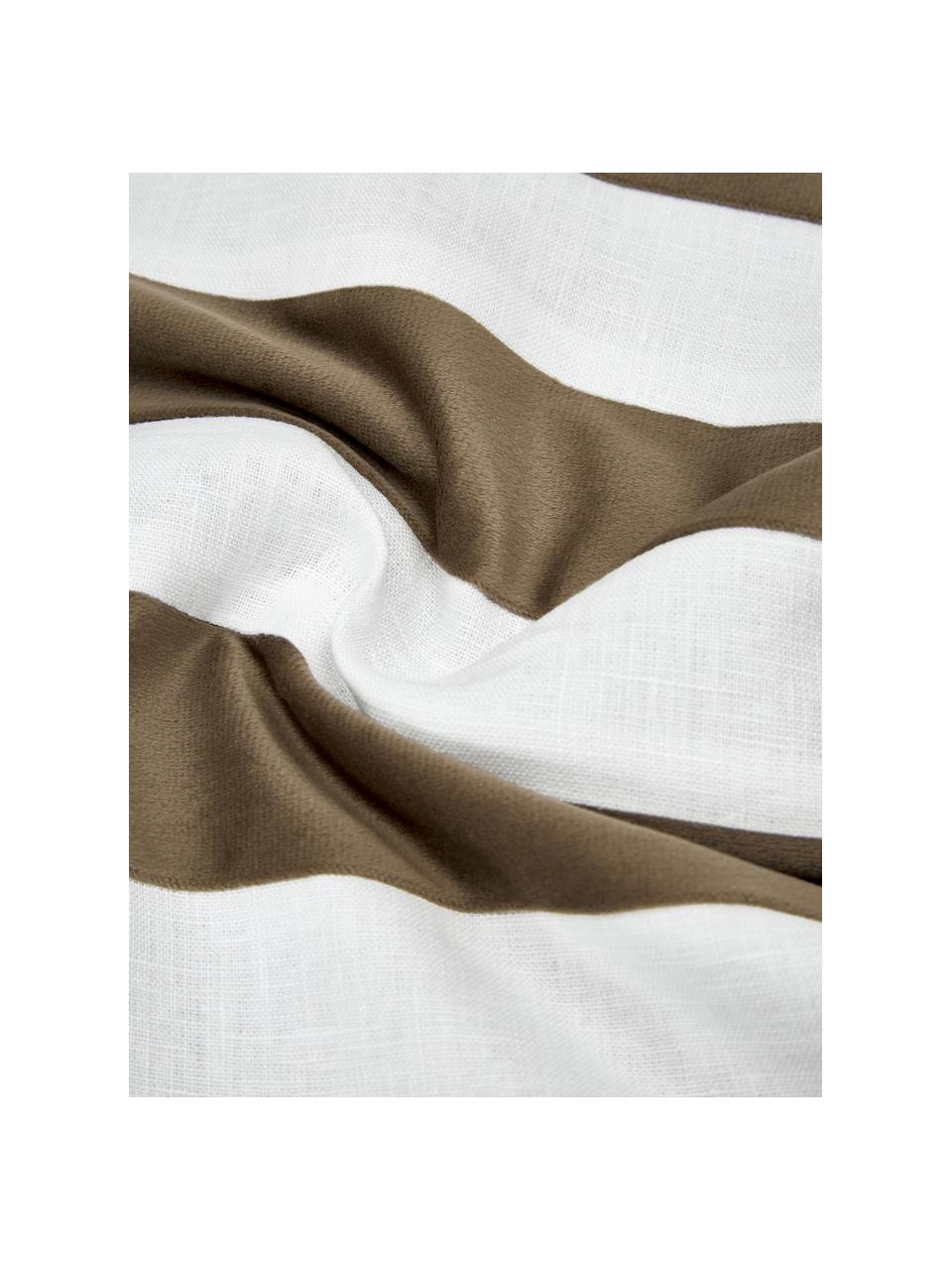 Housse de coussin 45x45 en lin et velours Maui, Beige, blanc, larg. 45 x long. 45 cm