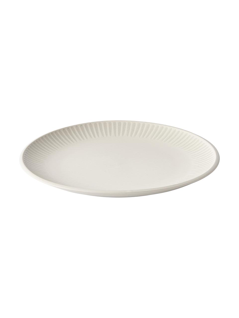 Geschirr-Set Zabelle mit Streifendekor, 4 Personen (12-tlg.), Steingut, Cremeweiß, Beige, Set mit verschiedenen Größen