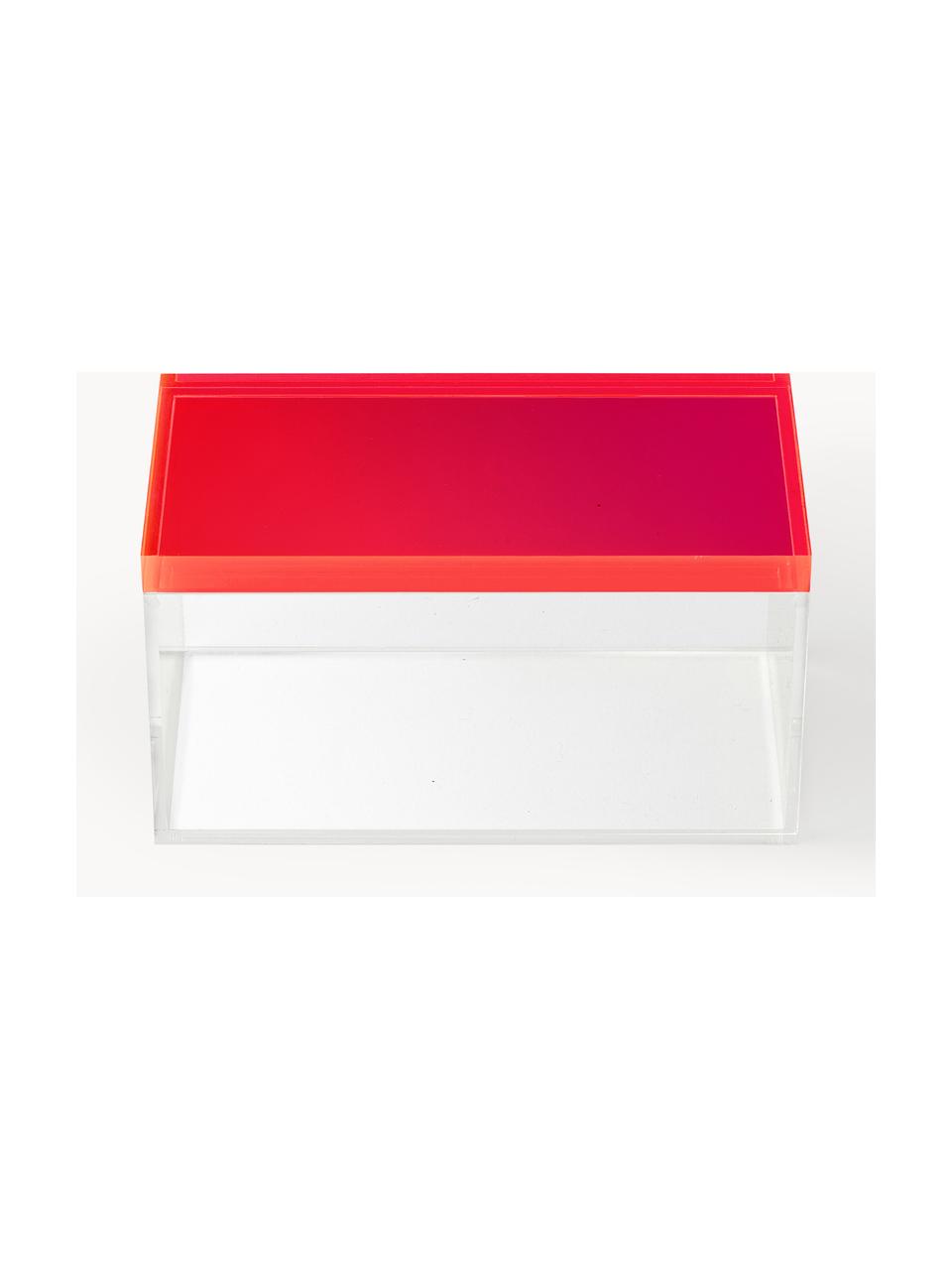 Sada úložných krabic Yuki, 3 díly, Sklo, Korálově červená, Sada s různými velikostmi