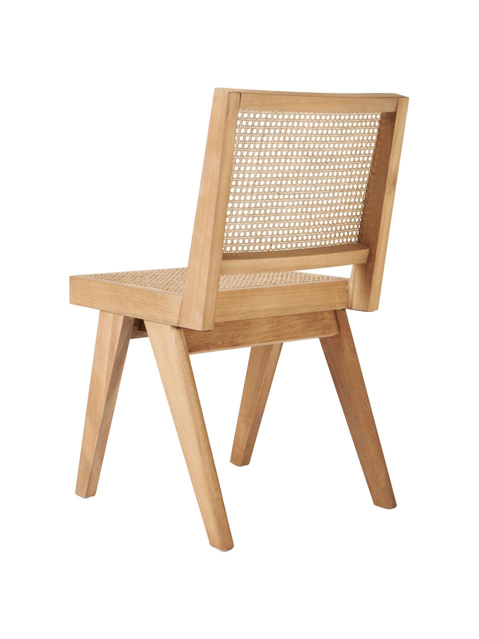 Krzesło z drewna z plecionką wiedeńską Sissi, Stelaż: lite drewno dębowe, Jasne drewno naturalne z plecionką wiedeńską, S 46 x G 56 cm