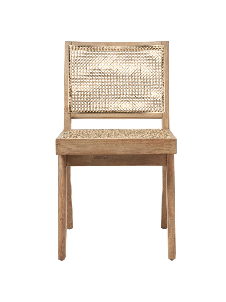 Dřevěná židle s vídeňskou pleteninou Sissi, Ratan, světlé dubové dřevo, Š 46 cm, H 56 cm