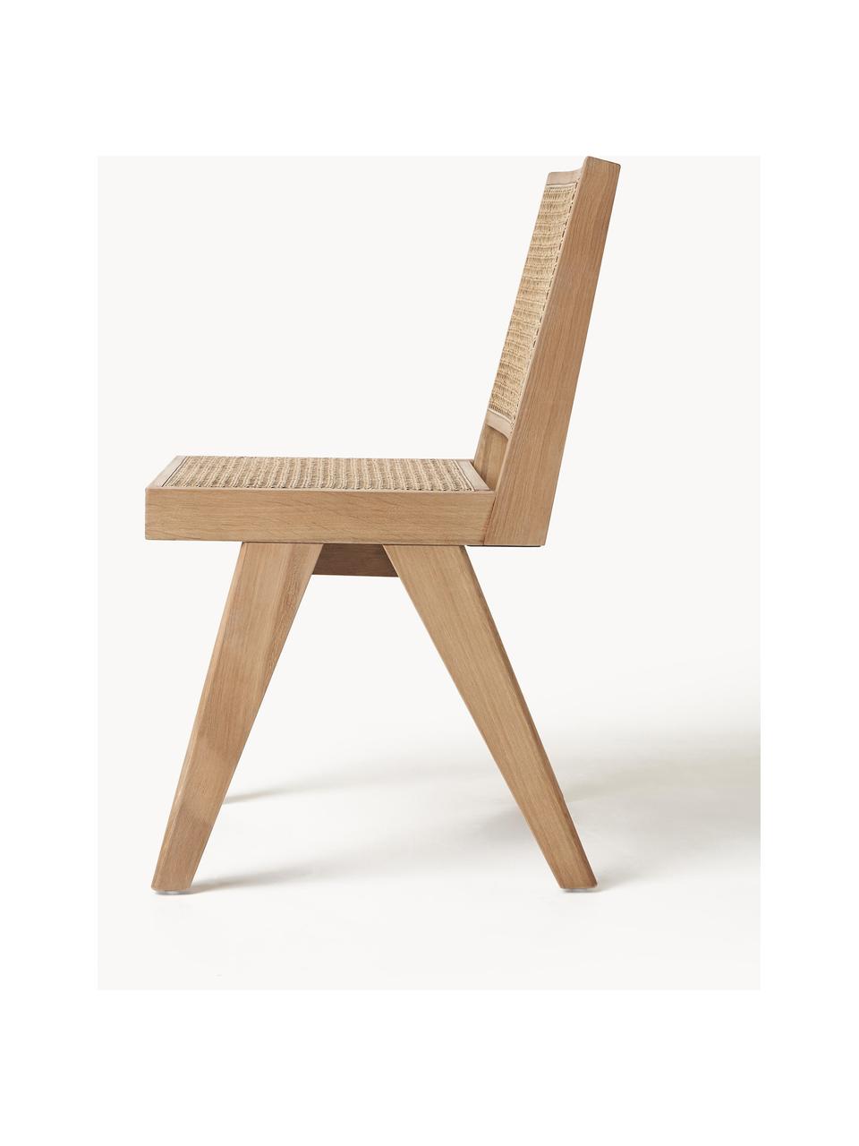 Chaise en bois et cannage Sissi, Chêne clair, cannage beige clair, larg. 46 x prof. 56 cm