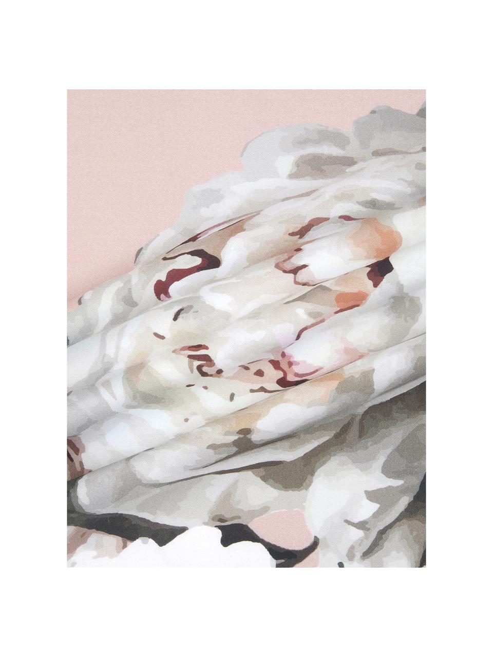 Parure letto in raso di cotone Blossom, Rosa, 240 x 300 cm + 2 federe 50 x 80 cm