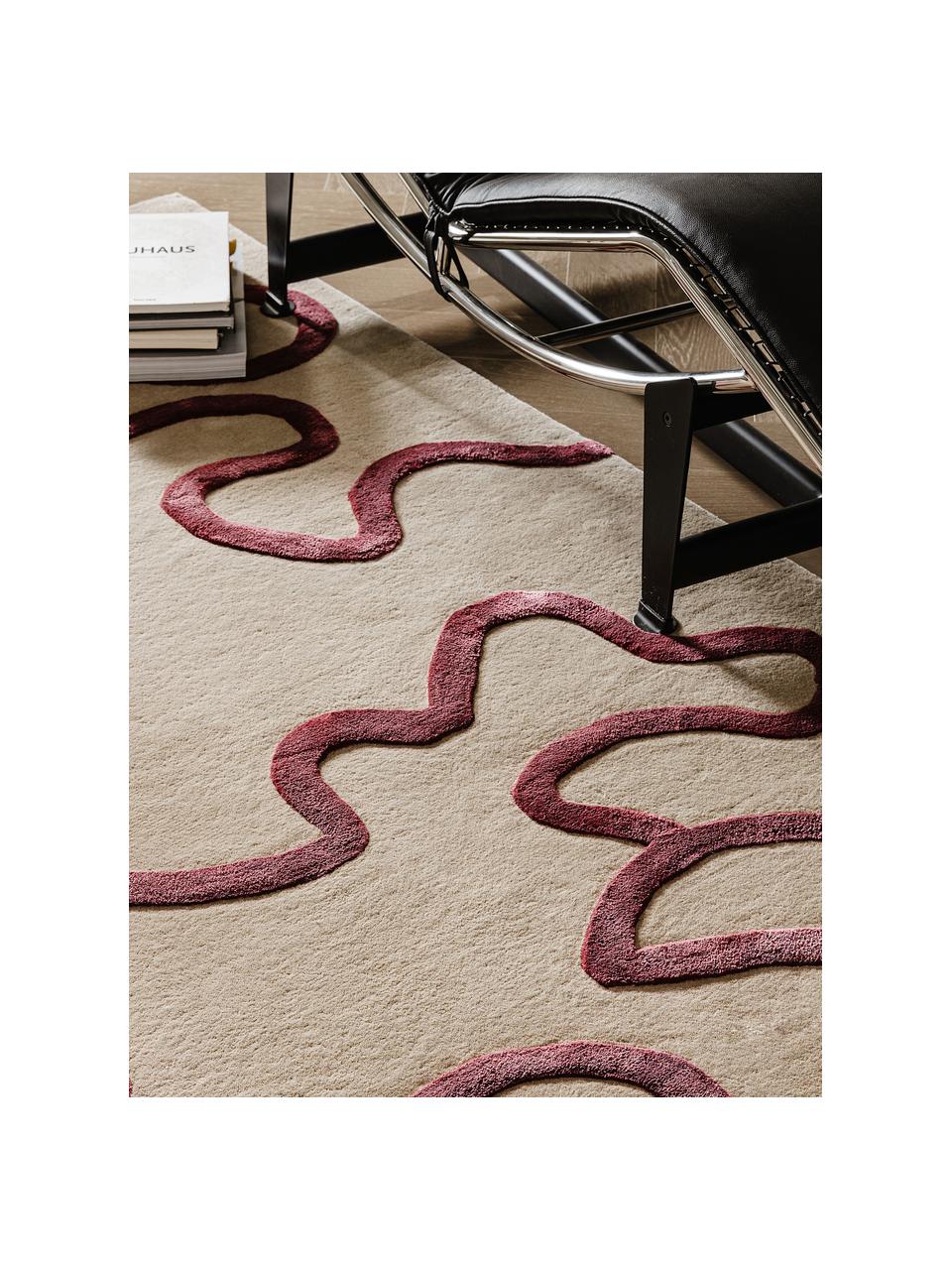 Handgetuft wollen vloerkleed Keith met hooglaag effect Westwing