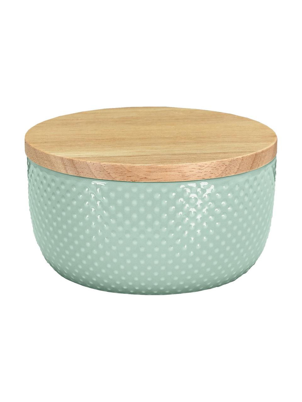 Boîte de rangement salle de bains Dotty, Vert eucalyptus, Ø 11 x haut. 7 cm