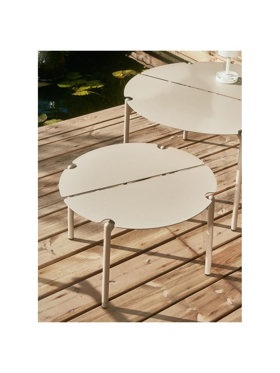 Table basse de jardin en métal Novo, Acier, enduit, Beige clair, Ø 50 cm