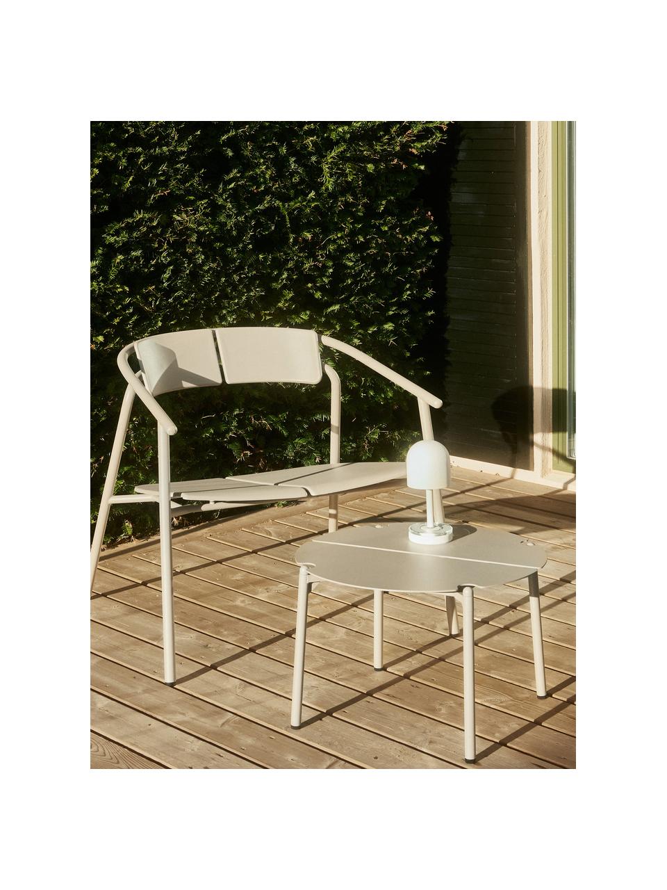 Runder Garten-Couchtisch Novo aus Metall, Stahl, beschichtet, Hellbeige, Ø 50 cm