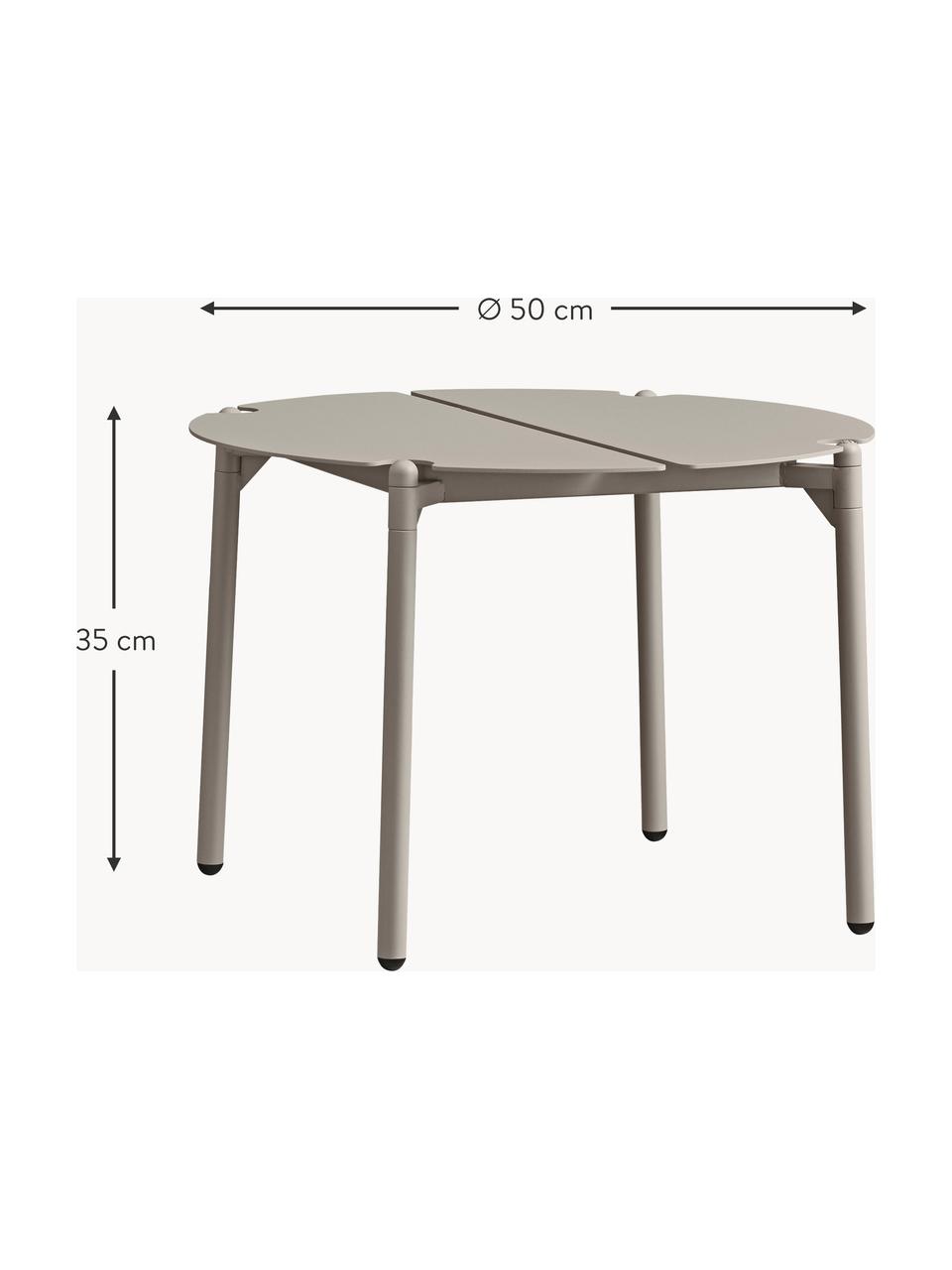 Runder Garten-Couchtisch Novo aus Metall, Stahl, beschichtet, Hellbeige, Ø 50 cm