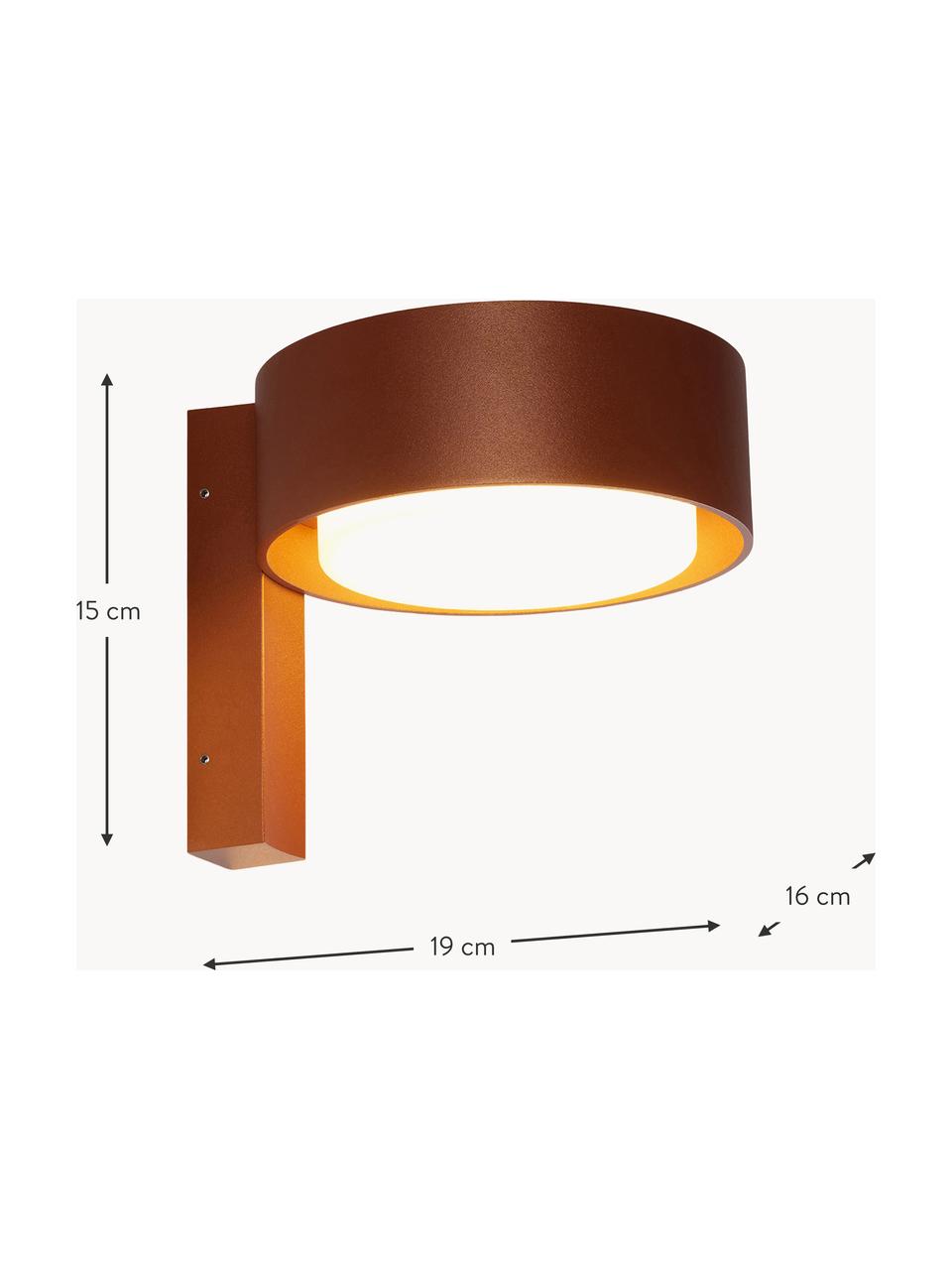 Applique murale d'extérieur LED soufflée bouche Plaff-On!, intensité lumineuse variable, Blanc, terracotta, larg. 16 x haut. 15 cm