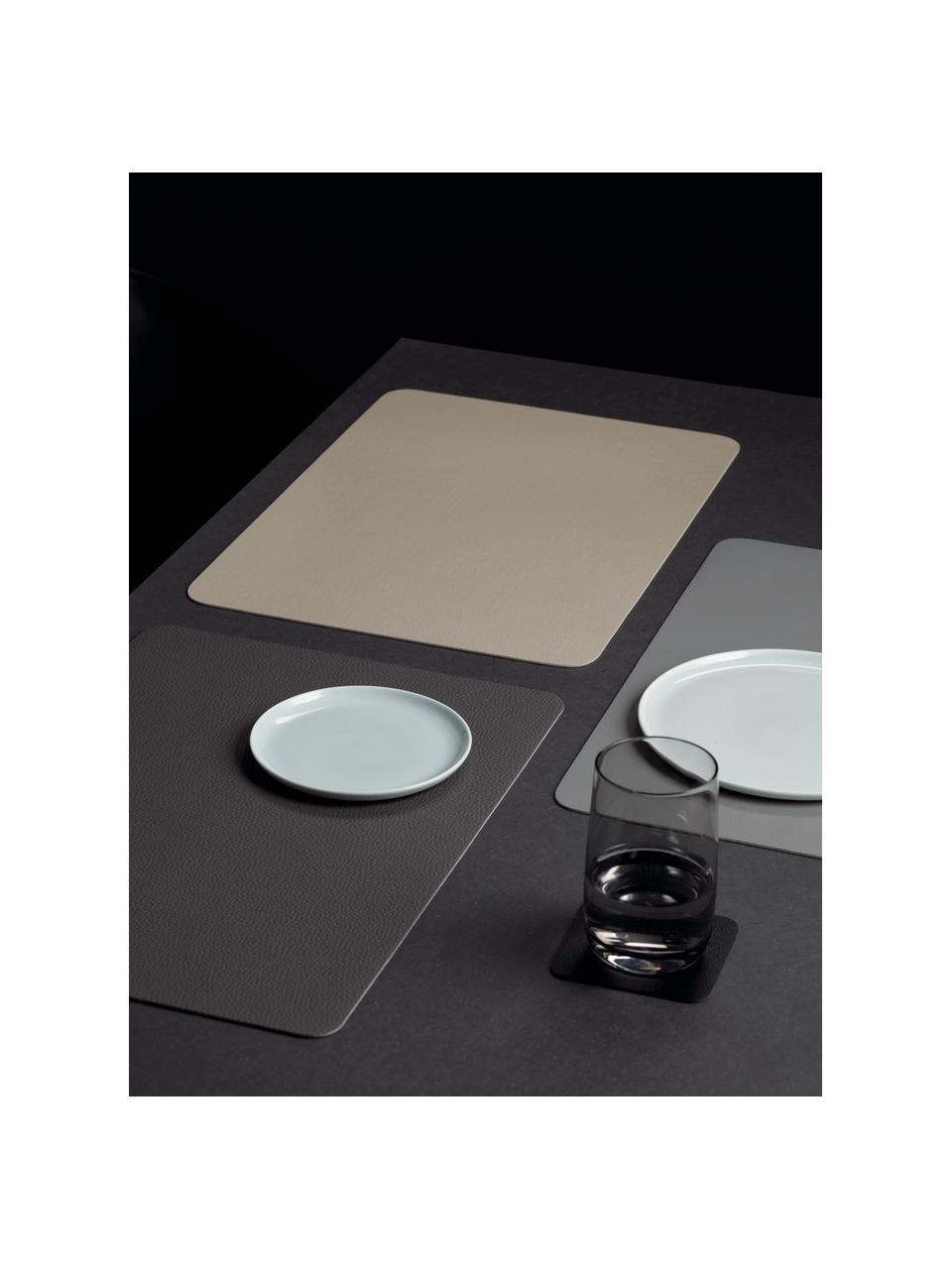 Sets de table en cuir synthétique Pik, 2 pièces, Plastique (PVC), Brun foncé, larg. 33 x long. 46 cm