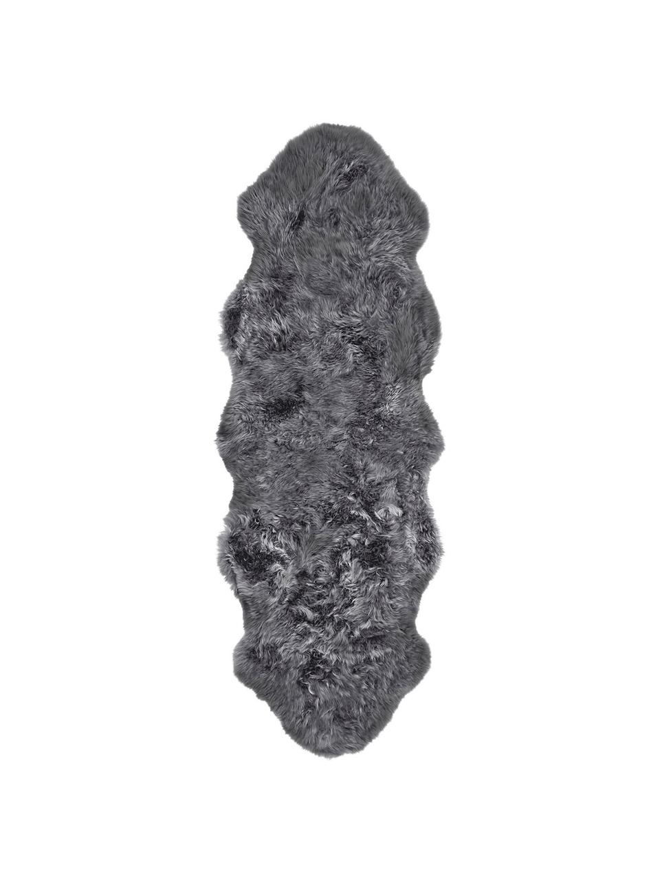 Kobereček z ovčí kůže Oslo, hladký, Tmavě šedá, Š 60 cm, D 180 cm