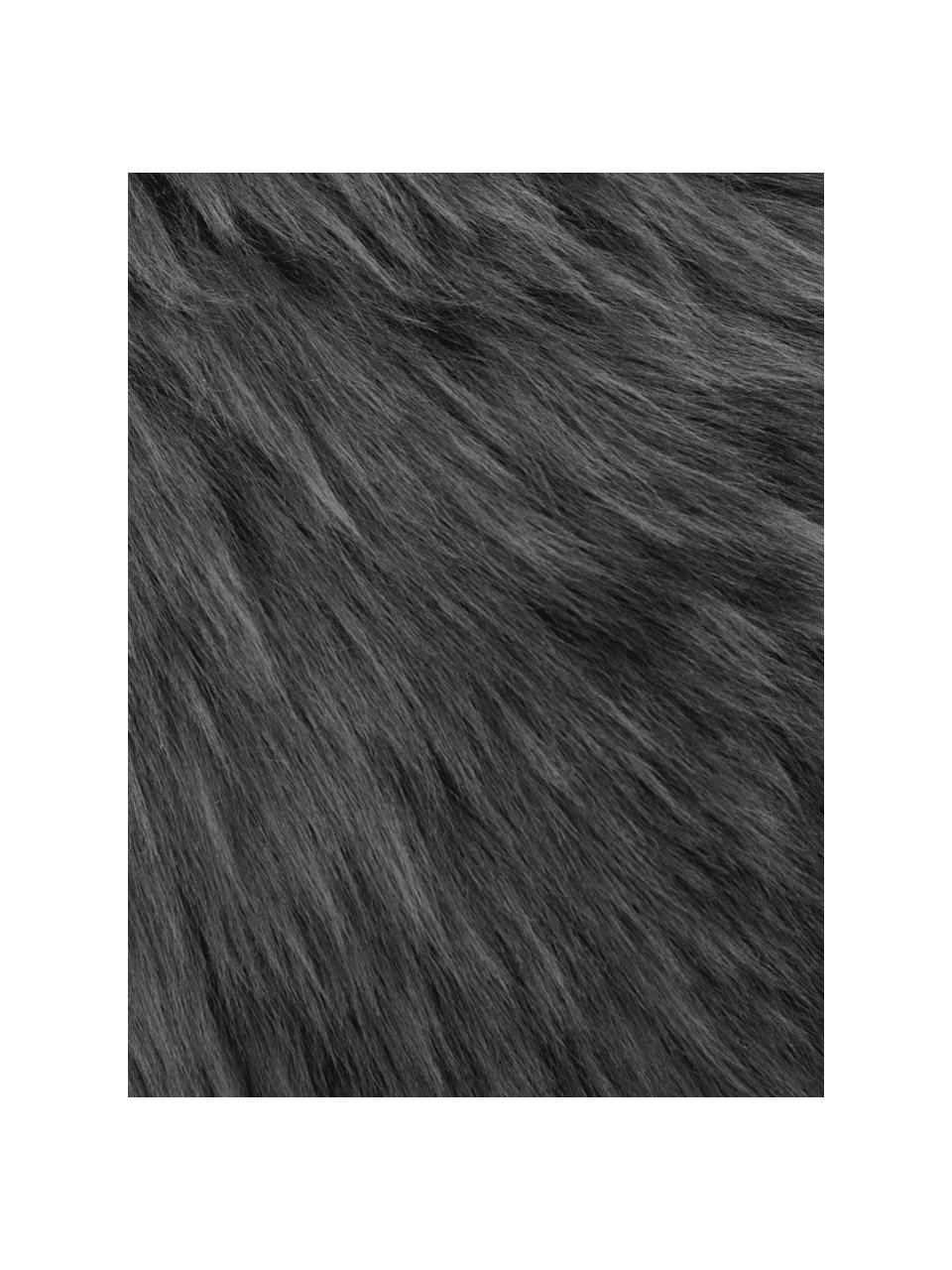 Tapis en peau de mouton lisse Oslo, Gris foncé, larg. 60 x long. 180 cm