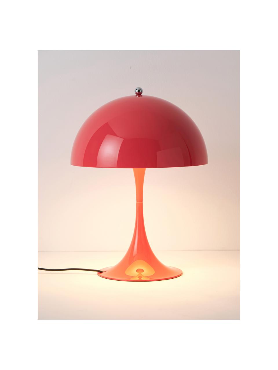 Stmievateľná stolová LED lampa Panthella, V 34 cm, Oceľ koralovočervená, Ø 25 x V 34 cm