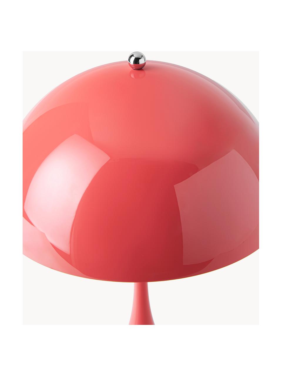 Lámpara de mesa LED regulable con temporizador Panthella, Al 34 cm, Estructura: aluminio recubierto, Cable: plástico, Acero rojo coral, Ø 25 x Al 34 cm
