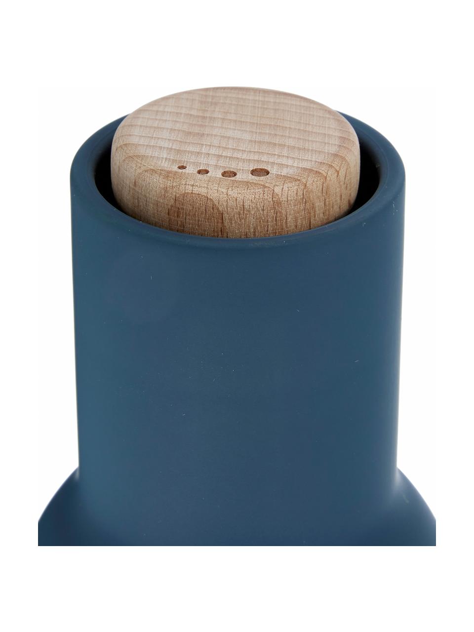 Súprava mlynčekov na soľ a korenie s drevenými vrchnákmi Bottle Grinder, 2 diely, Modrá, svetlomodrá, bukové drevo, Ø 8 x V 21 cm