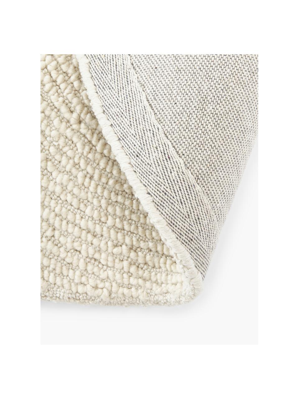 Tappeto rotondo tessuto a mano a pelo corto realizzato con materiali riciclati Eleni, Beige, Ø 120 cm (taglia S)