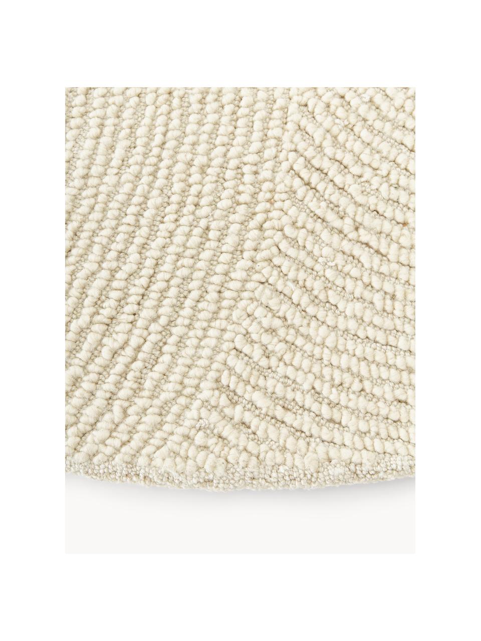 Okrúhly koberec s krátkym vlasom vyrobený z recyklovaných materiálov Eleni, Lomená biela, Ø 150 cm (veľkosť M)