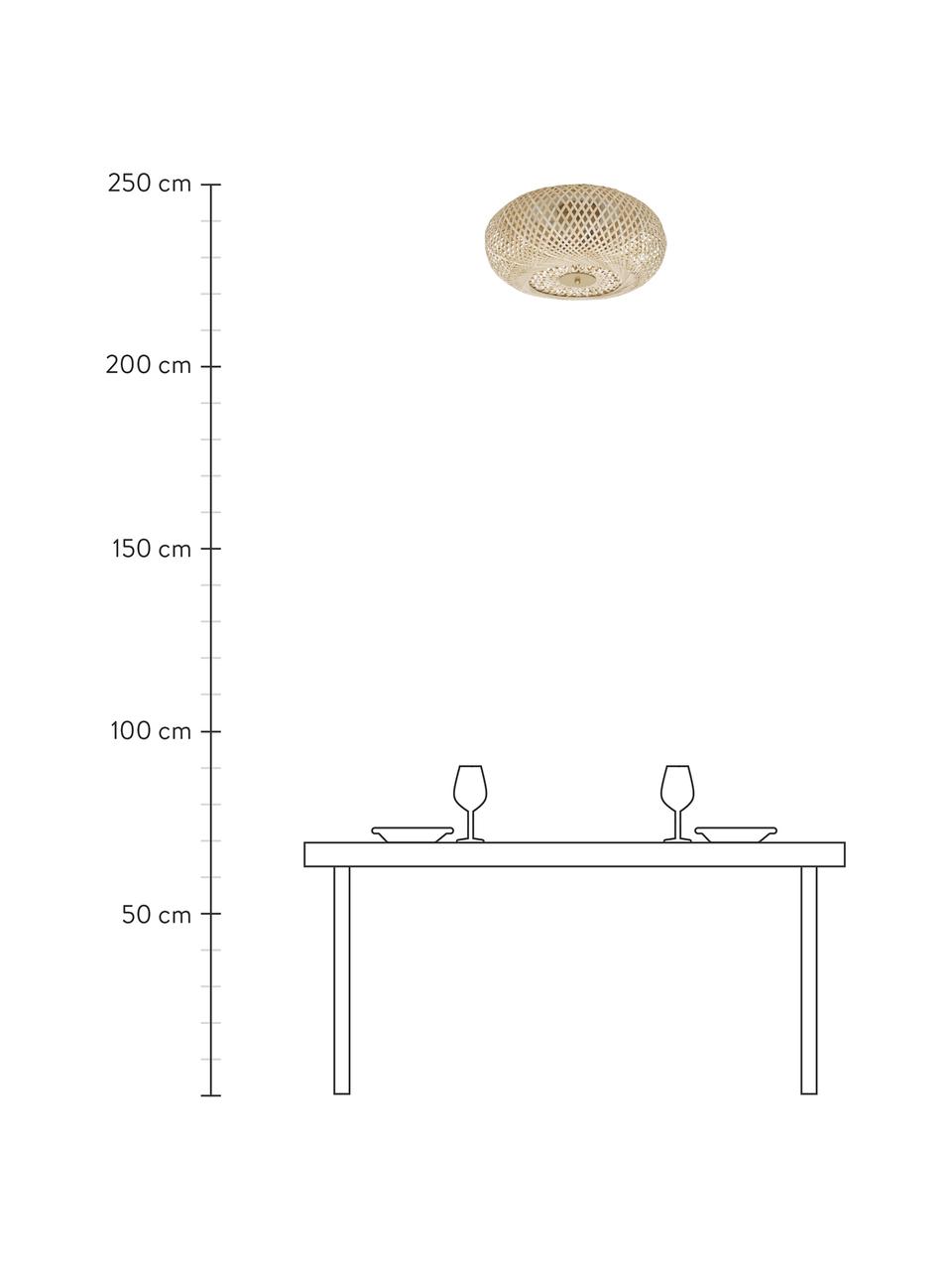 Designové stropní svítidlo z bambusu Evelyn, Světle hnědá, zlatá, Š 50 cm, V 20 cm