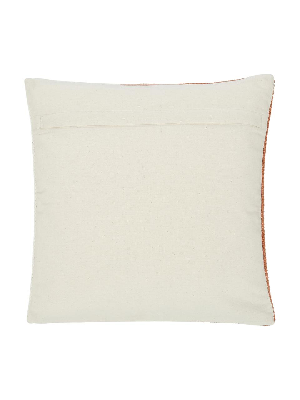 Housse de coussin 45x45 tissée main Lopes, 100 % coton, Orange,rose,blanc, larg. 45 x long. 45 cm