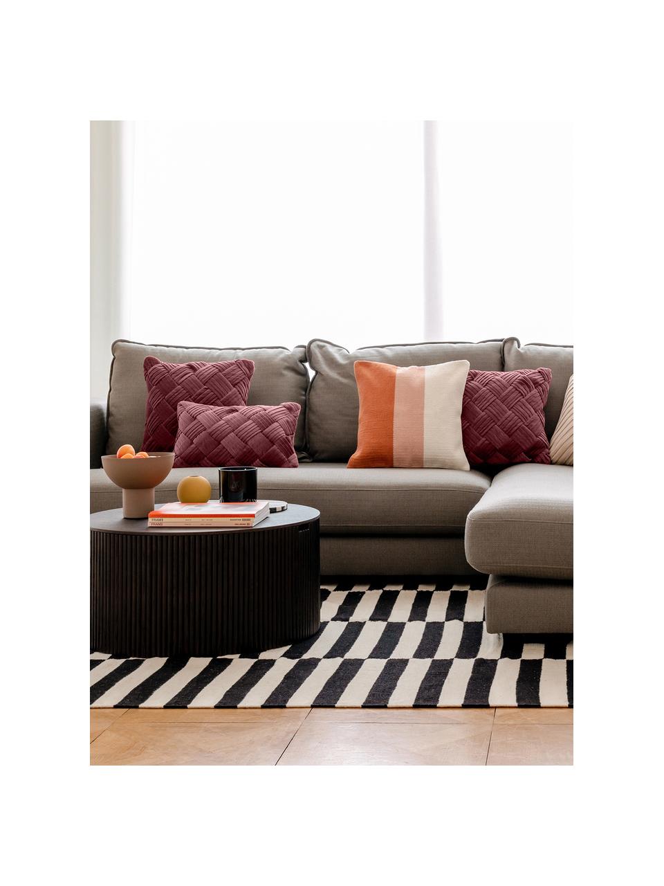 Ręcznie tkana poszewka na poduszkę Lopes, 100% bawełna, Pomarańczowy, blady różowy, biały, S 45 x D 45 cm