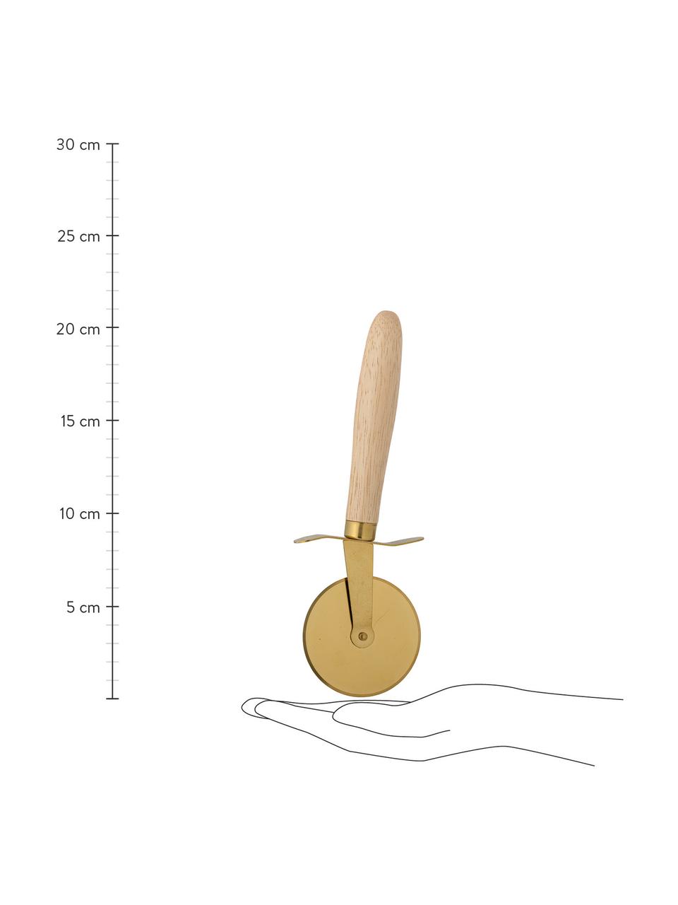 Tagliapizza dorato con manico in legno di faggio Cati, Dorato, Larg. 2 x Lung. 21 cm