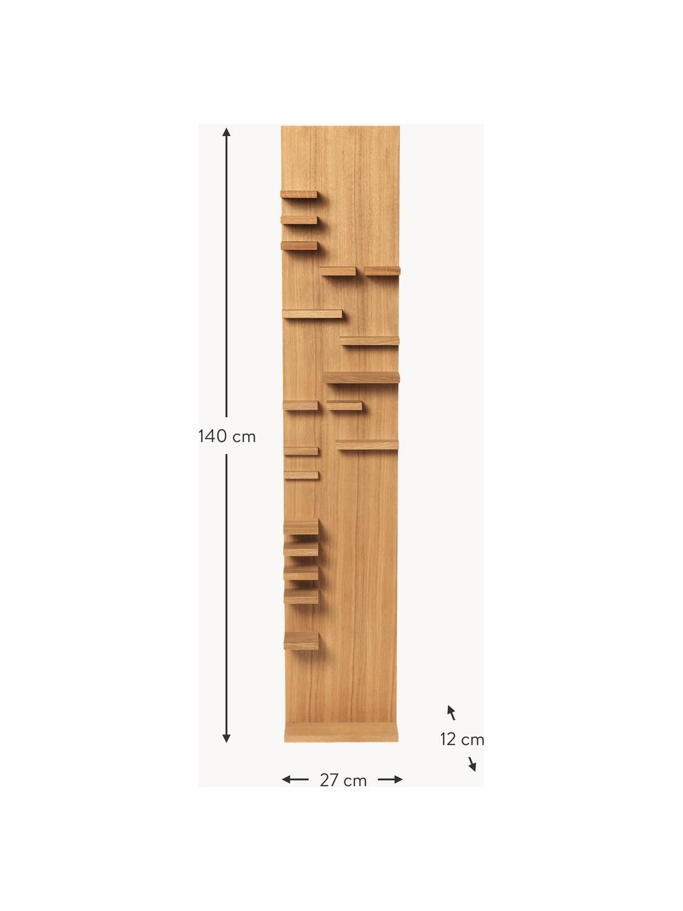 Nástenný regál z dubového dreva Parade, Dubové drevo, Š 27 x V 140 cm