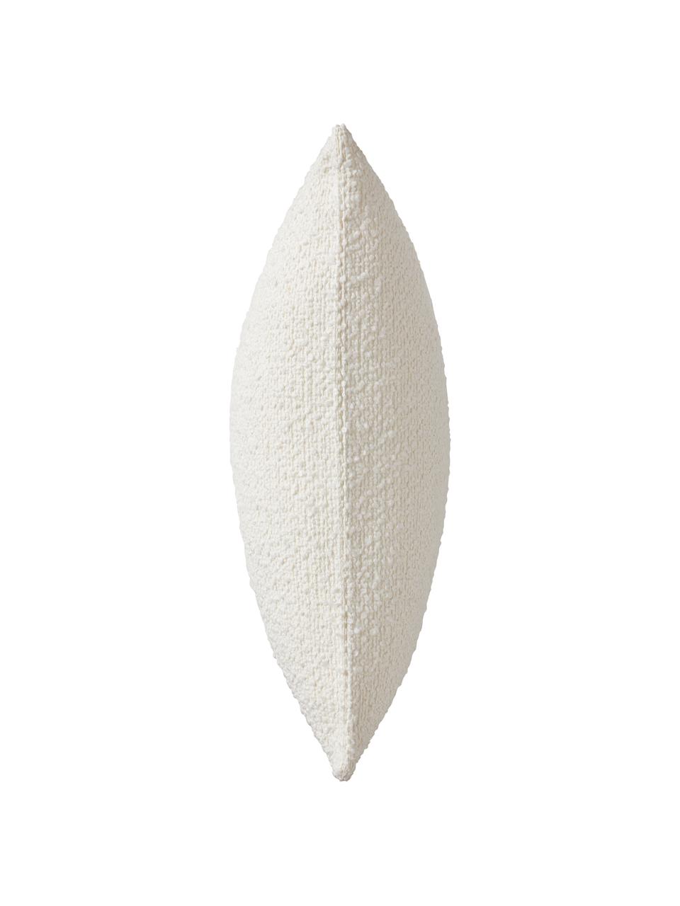 Funda de cojín de tejido bouclé Coda, 97% poliéster, 3% acrílico, Blanco, An 50 x L 50 cm