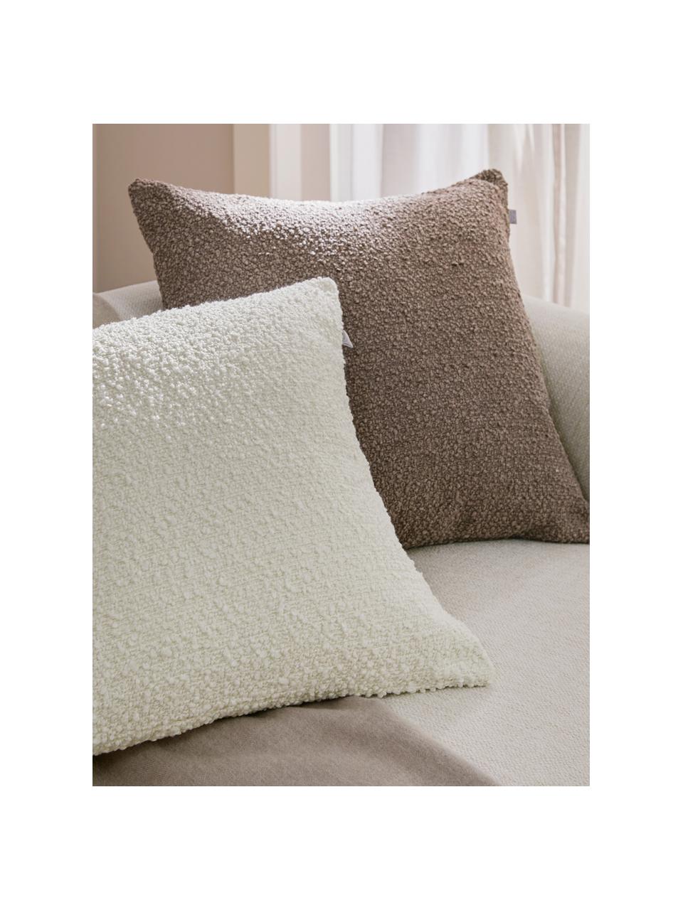 Bouclé-Kissenhülle Coda in Weiß, 97% Polyester, 3% Acryl, Weiß, B 50 x L 50 cm