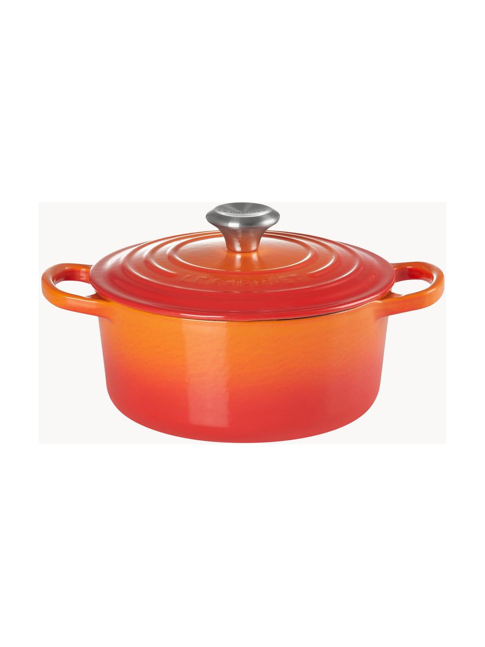 Ronde braadpan Signature Collection uit gietijzer, Ijzer, geëmailleerd, Oranjerood, Ø 20 cm x H 12 cm, 2,4 L