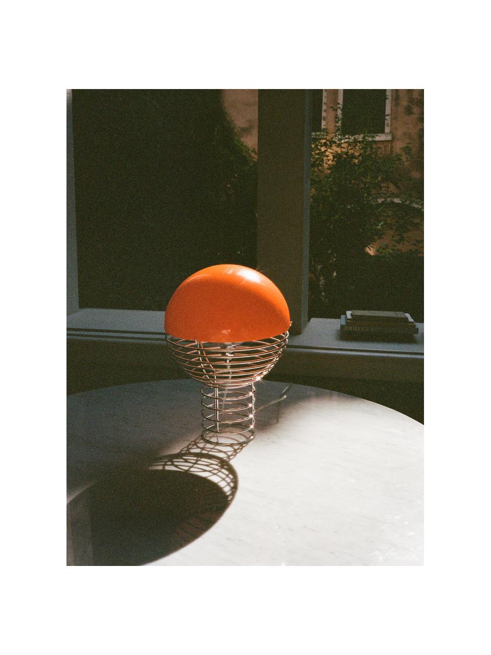 Lampada da tavolo di design Wire, Struttura: metallo, Cromato, arancione, Ø 30 x Alt. 42 cm